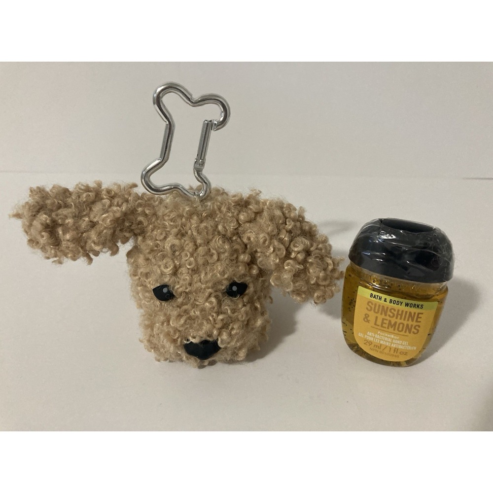 Bath & Body Works Plush Dog PocketBac Holder Retired Bone Clip Doodle Poodle